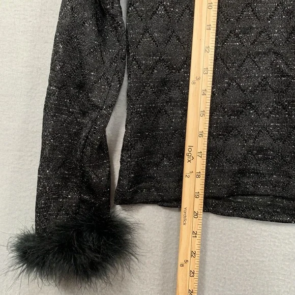 R-Wear Rampage Clothing Co Made in USA Womens Black Long Sleeve Sheer Top Sz M - Picture 4 of 7